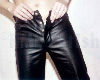 501-style Leather Jeans