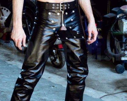 Codpiece Leather Jeans