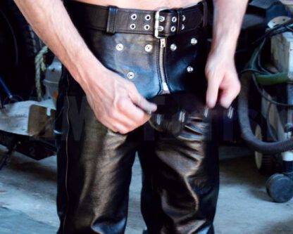 Codpiece Leather Jeans