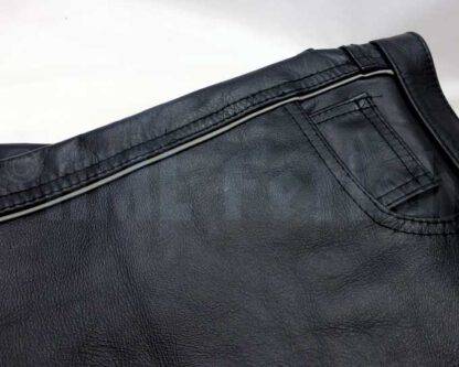 Pantalon en cuir avec galons gris taille 34 inch