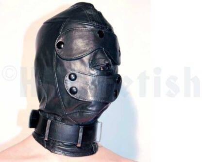 Leather-Hood with padlockable collar