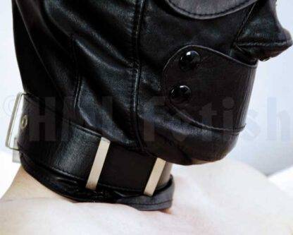 Leather-Hood with padlockable collar