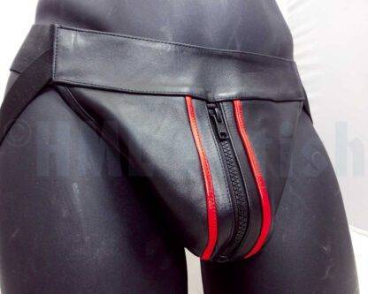 Leather Jock with coloured pipings