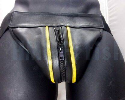 Leather Jock with coloured pipings